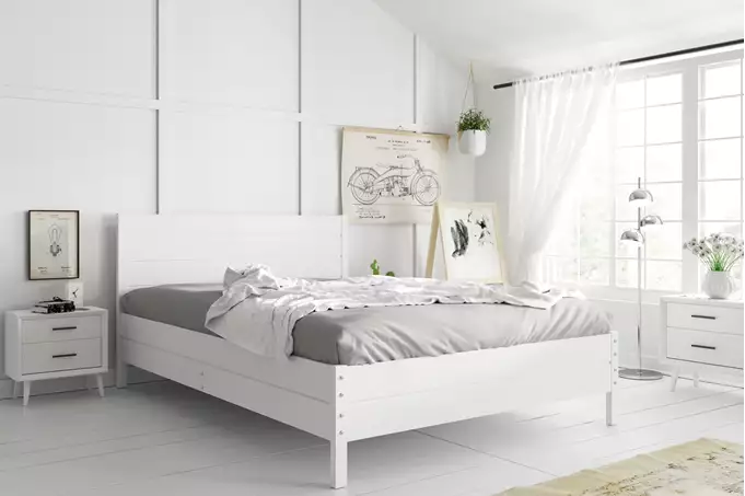 Letto 140x200 – Continentale Bianco Con Rete Sollevabile Wizualizacja