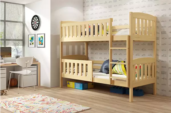 Visualizzazione per Letto a castello per giovani KUBUŚ 90x200 con materasso, pino Visualizzazione per Letto a castello per giovani KUBUŚ 90x200 con materasso, pino