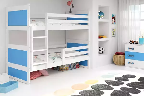 Visualizzazione per Letto a castello per giovani RICO 90X190, bianco/blu Visualizzazione per Letto a castello per giovani RICO 90X190, bianco/blu