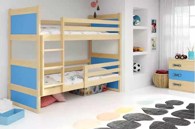 Visualizzazione per Letto a castello per giovani RICO 90x200, pino/blu