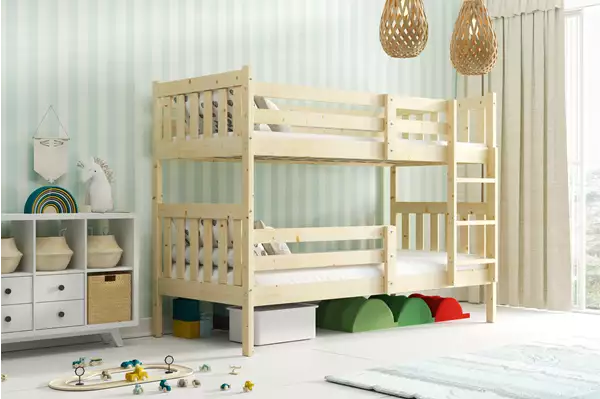 Visualizzazione per Letto a castello per ragazzi KACPER 90x190 con materasso, pino Visualizzazione per Letto a castello per ragazzi KACPER 90x190 con materasso, pino