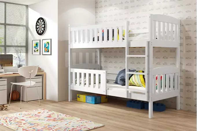 Visualizzazione per Letto a castello per ragazzi KUBUŚ 90x190 con materasso, bianco