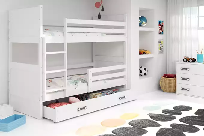 Visualizzazione per Letto a castello per ragazzi RICO 90x190 con cassetto, bianco