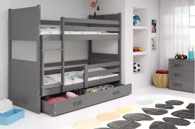 Visualizzazione per Letto a castello per ragazzi RICO 90x190 con cassetto, grafite