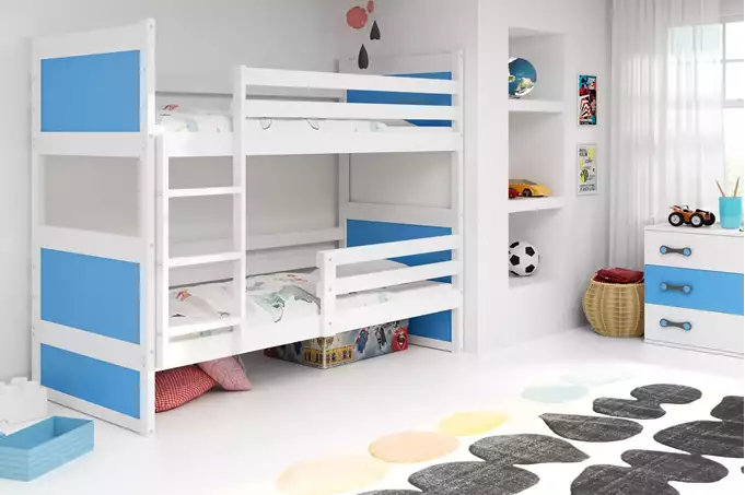 Visualizzazione per Letto a castello per ragazzi RICO 90x200, bianco/blu