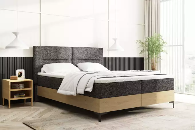 Letto Continentale 140x200 Con Contenitore E Materassi, Rovere Imperial Wizualizacja