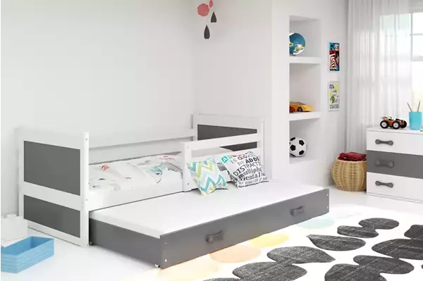 Visualizzazione per Letto estensibile per ragazzi RICO 80x190 con cassetto, bianco/grafite Visualizzazione per Letto estensibile per ragazzi RICO 80x190 con cassetto, bianco/grafite