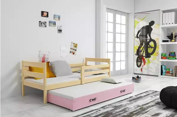 Visualizzazione per Letto estraibile per giovani ERYK 80x190 con cassetto, pino/rosa Visualizzazione per Letto estraibile per giovani ERYK 80x190 con cassetto, pino/rosa
