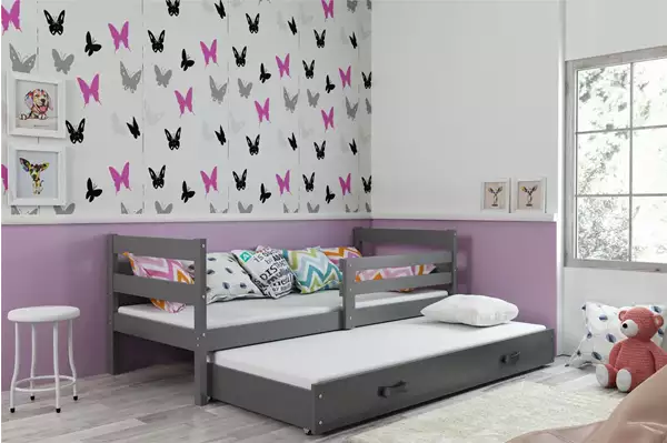 Visualizzazione per Letto estraibile per giovani ERYK 90X190 con materasso e cassetto, grafite