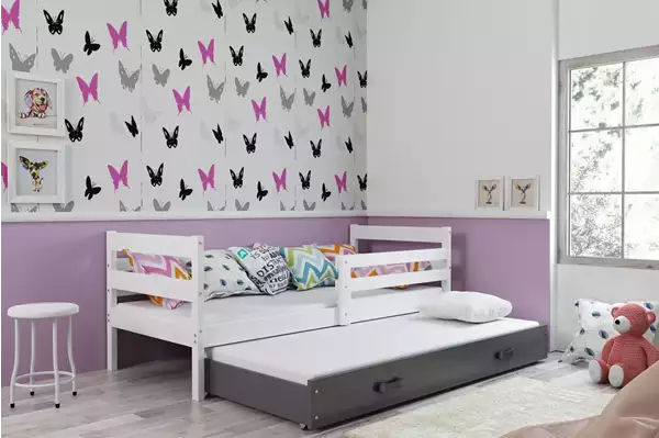 Visualizzazione per Letto estraibile per ragazzi ERYK 90X200 con cassetto, bianco/grafite Visualizzazione per Letto estraibile per ragazzi ERYK 90X200 con cassetto, bianco/grafite
