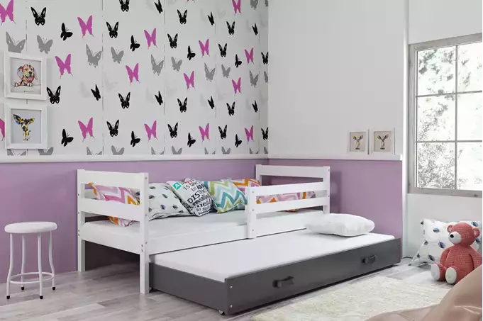 Visualizzazione per Letto estraibile per ragazzi ERYK 90X200 con cassetto, bianco/grafite