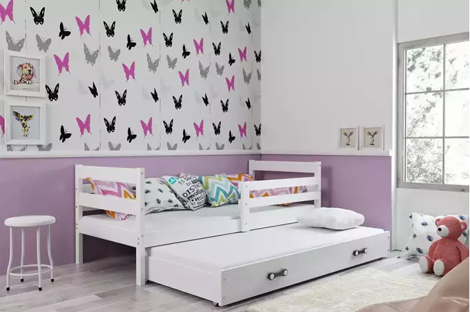 Visualizzazione per Letto estraibile per ragazzi ERYK 90X200 con materasso e cassetto, bianco