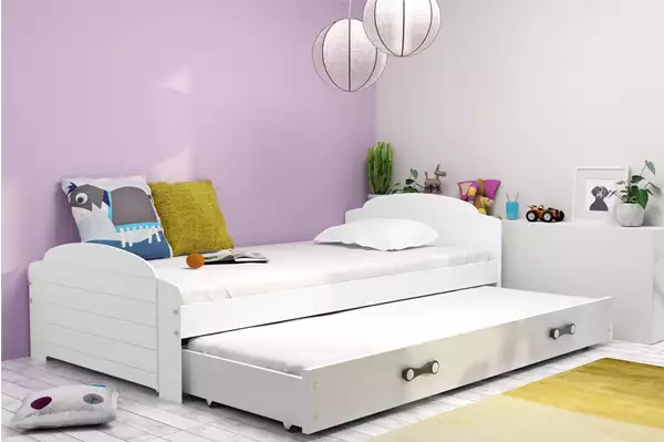 Visualizzazione per Letto estraibile per ragazzi LILI 90x200 con cassetto, bianco Visualizzazione per Letto estraibile per ragazzi LILI 90x200 con cassetto, bianco