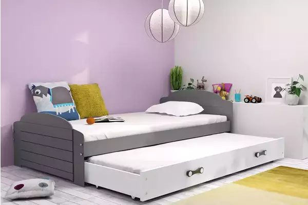 Visualizzazione per Letto estraibile per ragazzi LILI 90X200 con cassetto, grafite/bianco Visualizzazione per Letto estraibile per ragazzi LILI 90X200 con cassetto, grafite/bianco