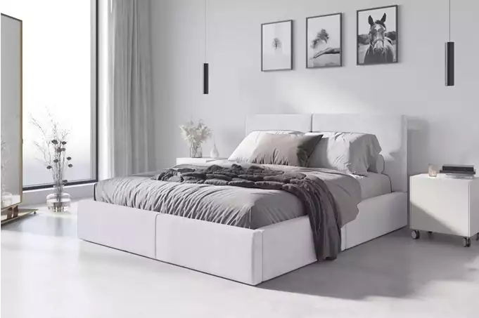 Visuale per Letto imbottito 120x200 Hilton, bianco