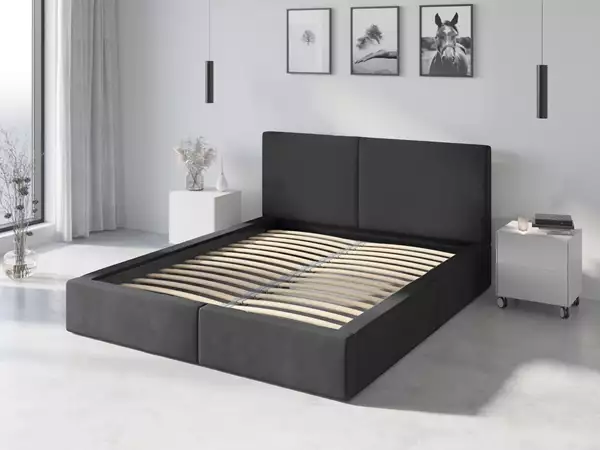 Componenti per Letto imbottito 120x200 Hilton, grafite Componenti per Letto imbottito 120x200 Hilton, grafite
