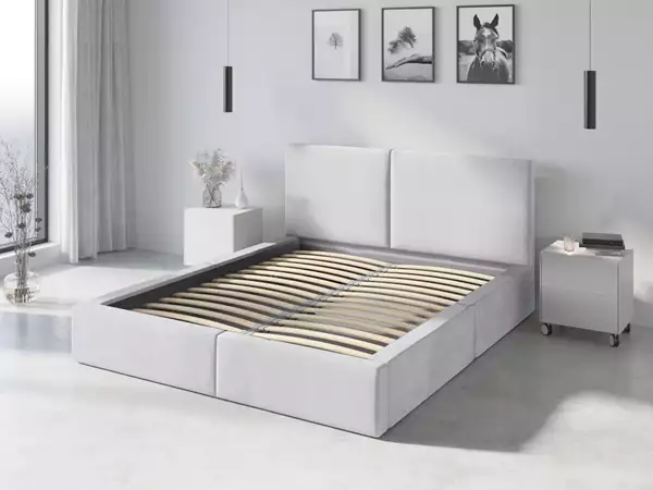 Componenti per Letto imbottito 140x200 Hilton, bianco Componenti per Letto imbottito 140x200 Hilton, bianco