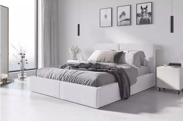 Visuale per Letto imbottito 140x200 Hilton, bianco Visuale per Letto imbottito 140x200 Hilton, bianco