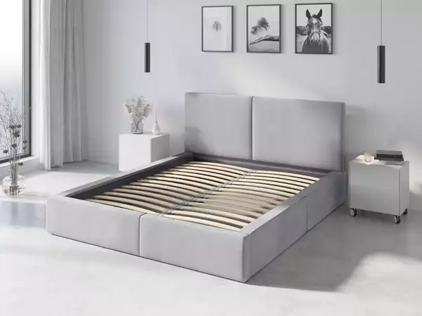 Componenti per Letto imbottito 160x200 Hilton, grigio perlato Componenti per Letto imbottito 160x200 Hilton, grigio perlato
