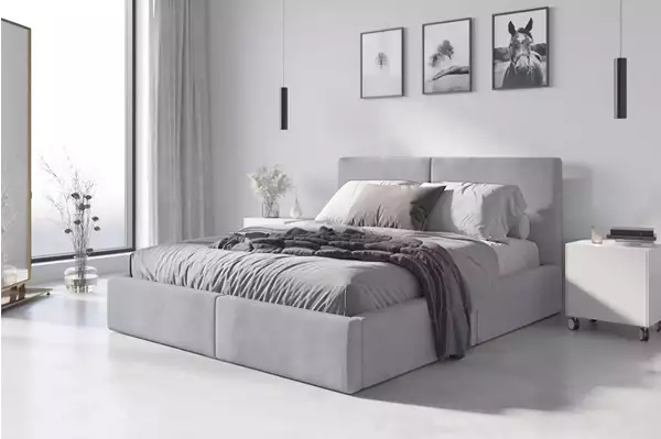 Visuale per Letto imbottito 160x200 Hilton, grigio perlato Visuale per Letto imbottito 160x200 Hilton, grigio perlato