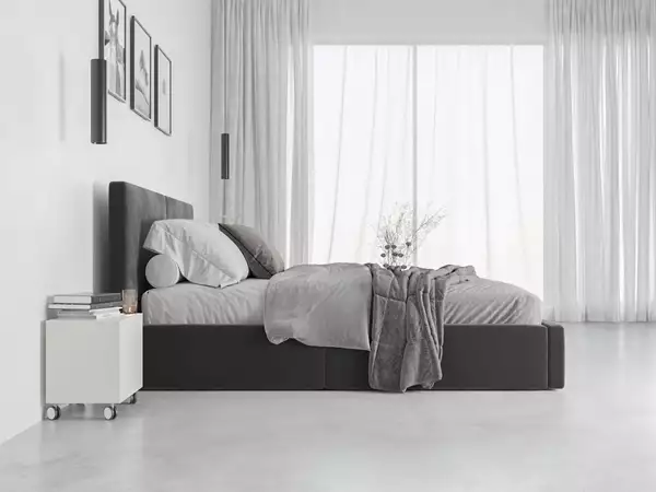 Componenti del Letto imbottito HILTON 120X200 con contenitore, grafite