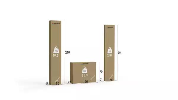 Pacco per Letto imbottito HILTON 120x200 con materasso e contenitore, blu Pacco per Letto imbottito HILTON 120x200 con materasso e contenitore, blu