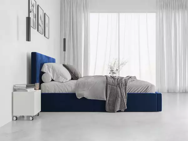 Componenti del Letto imbottito HILTON 160X200 con contenitore, blu Componenti del Letto imbottito HILTON 160X200 con contenitore, blu