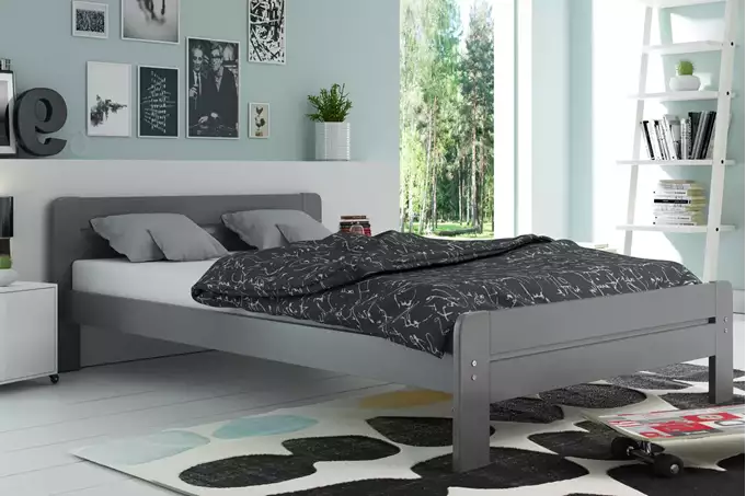 Visualizzazione per Letto matrimoniale DALLAS 140X200 con materasso, grafite