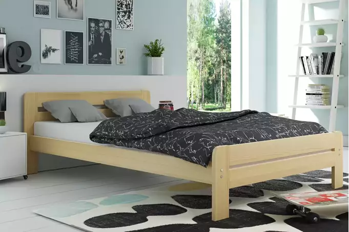 Visualizzazione per Letto matrimoniale DALLAS 90X200 con materasso, pino