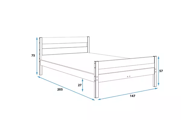 Letto matrimoniale Orbis 140x200 con materasso, legno naturale | Interbeds Rozmiar Letto matrimoniale Orbis 140x200 con materasso, legno naturale | Interbeds Rozmiar