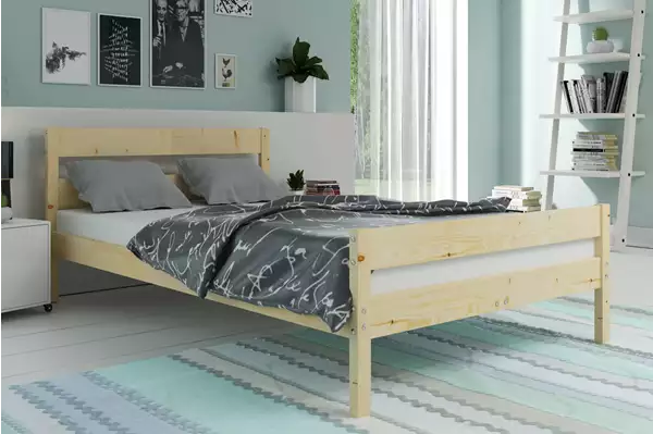 Letto matrimoniale Orbis 140x200, legno naturale | Interbeds Wizualizacja Letto matrimoniale Orbis 140x200, legno naturale | Interbeds Wizualizacja