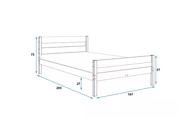 Letto matrimoniale Orbis 160x200, legno naturale | Interbeds Rozmiar Letto matrimoniale Orbis 160x200, pino | Interbeds Rozmiar