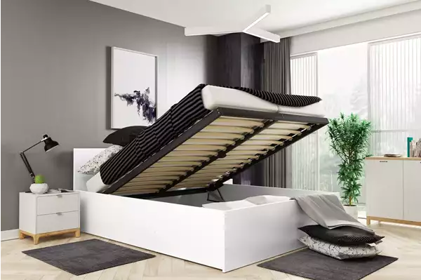 Visualizzazione per Letto matrimoniale PANAMAX 140X200 con contenitore, bianco Visualizzazione per Letto matrimoniale PANAMAX 140X200 con contenitore, bianco