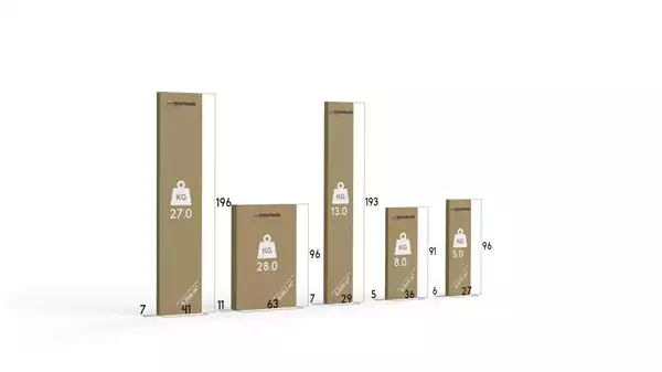 Pacco per Letto per bambini triplo RICO 90x190 con cassetto, pino/blu Pacco per Letto per bambini triplo RICO 90x190 con cassetto, pino/blu