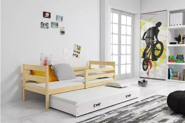 Visualizzazione per Letto per ragazzi estraibile ERYK 80X190 con cassetto, pino/bianco Visualizzazione per Letto per ragazzi estraibile ERYK 80X190 con cassetto, pino/bianco