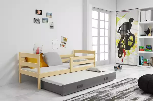 Visualizzazione per Letto per ragazzi estraibile ERYK 80x190 con cassetto, pino/grafite Visualizzazione per Letto per ragazzi estraibile ERYK 80x190 con cassetto, pino/grafite