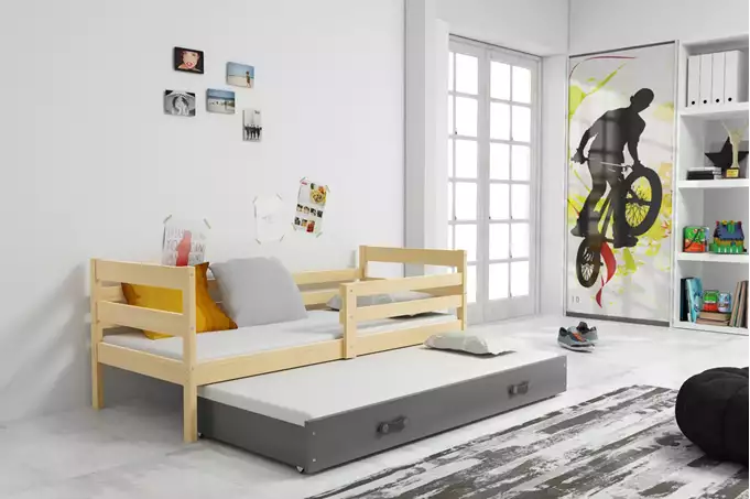 Visualizzazione per Letto per ragazzi estraibile ERYK 80x190 con cassetto, pino/grafite