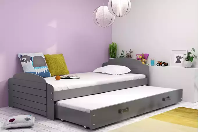 Visualizzazione per Letto per ragazzi estraibile LILI 90X200 con cassetto, grafite