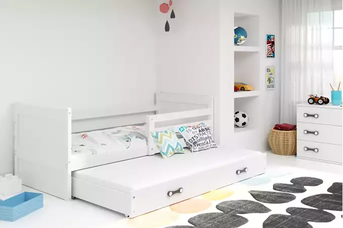 Visualizzazione per Letto per ragazzi estraibile RICO 90x200 con cassetto, bianco
