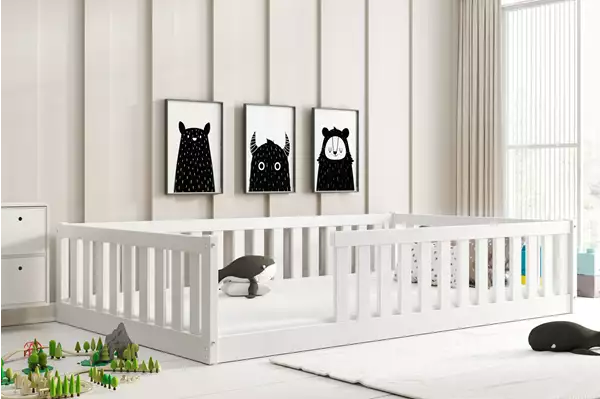 Letto Singolo Per Bambini Bella Sima 120x200, Bianco Wizualizacja