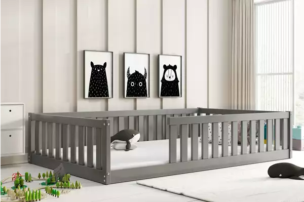 Letto Singolo Per Bambini Bella Sima 120x200, Grafite Wizualizacja