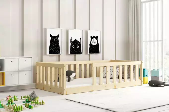 Letto singolo per bambini Bella Sima 80X160 con materasso, pino | Interbeds Wizualizacja