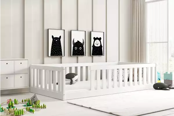 Letto Singolo Per Bambini Bella Sima 90x190, Bianco Wizualizacja