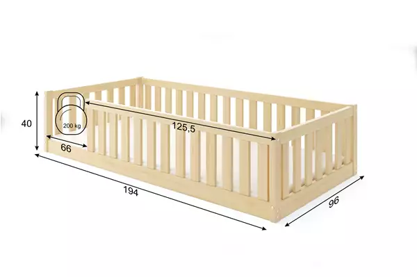 Letto Singolo Per Bambini Bella Sima 90x190, Pino Rozmiar