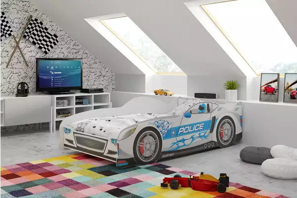 Letto singolo per bambini Cars 80X160, argento Wizualizacja
