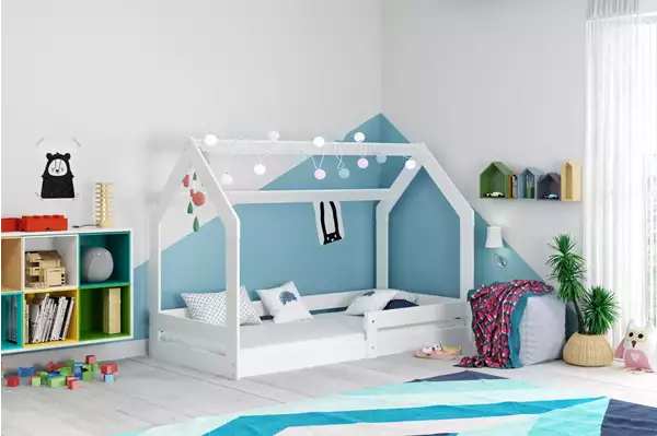 Visualizzazione per Letto singolo per bambini DOMEK 1 80x160 con materasso, bianco Visualizzazione per Letto singolo per bambini DOMEK 1 80x160 con materasso, bianco