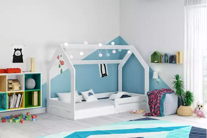 Visualizzazione per Letto singolo per bambini DOMEK 1 80x160 con materasso, bianco