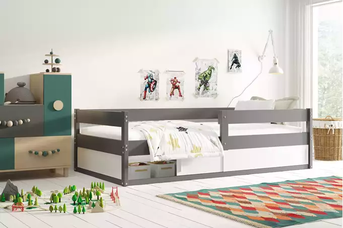 Visualizzazione per Letto singolo per bambini HUGO 80X160 con contenitore, grafite
