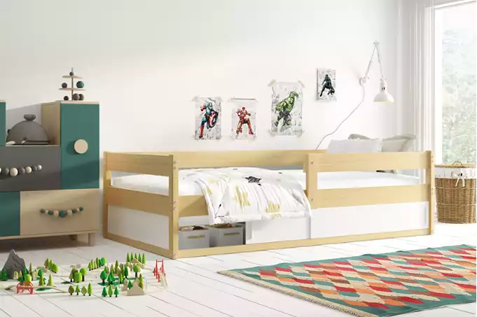 Visualizzazione per Letto singolo per bambini HUGO 80X160 con contenitore, pino
