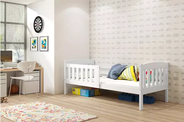 Visualizzazione per Letto singolo per bambini KUBUŚ 80X160 con materasso, bianco Visualizzazione per Letto singolo per bambini KUBUŚ 80X160 con materasso, bianco